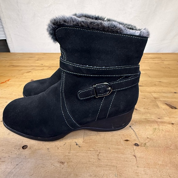 Sporto Shoes - Sporto Black Leather Waterproof Ankle Boots Fur Lined Women’s Size 8.5